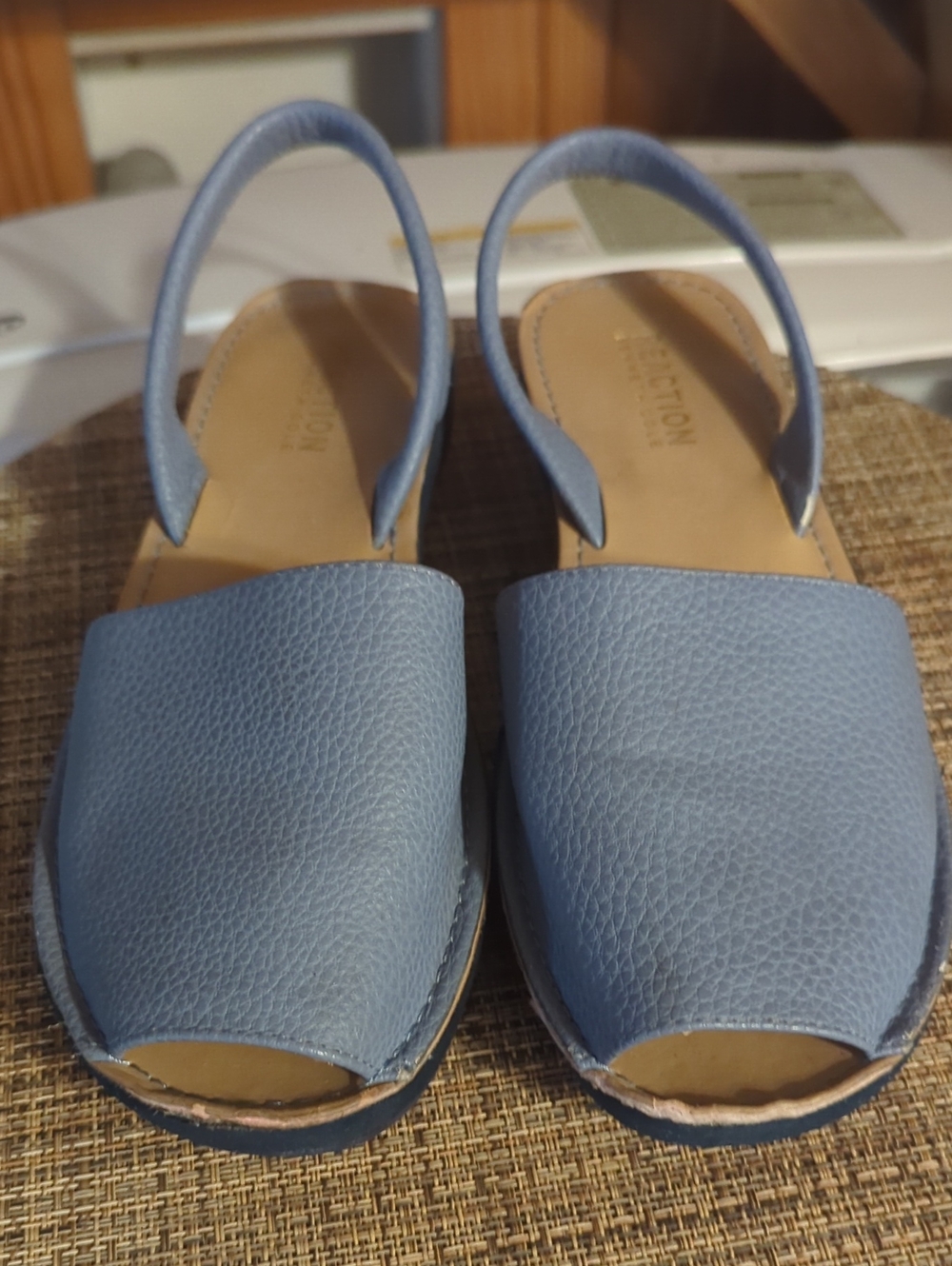 Kenneth Cole Reaction Light Blue Peep-Toe Slingback Sandals